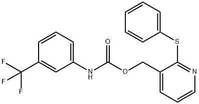 [2-(PHENYLSULFANYL)-3-PYRIDINYL]METHYL N-[3-(TRIFLUOROMETHYL)PHENYL]CARBAMATE Struktur