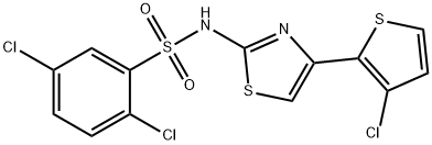 2,5-DICHLORO-N-[4-(3-CHLORO-2-THIENYL)-1,3-THIAZOL-2-YL]BENZENESULFONAMIDE Struktur