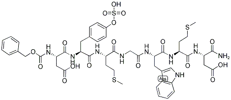 CBZ-ASP-TYR(SO3H)-MET-GLY-TRP-MET-ASP-NH2 Struktur