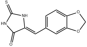 5-[(Z)-1,3-BENZODIOXOL-5-YLMETHYLIDENE]-2-THIOXODIHYDRO-1H-IMIDAZOL-4-ONE Struktur