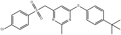 (6-([4-(TERT-BUTYL)PHENYL]SULFANYL)-2-METHYL-4-PYRIMIDINYL)METHYL 4-CHLOROPHENYL SULFONE Struktur