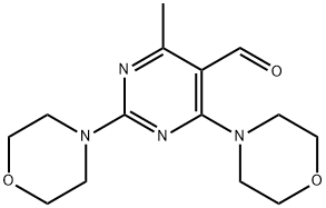 4-METHYL-2,6-DI(4-MORPHOLINYL)-5-PYRIMIDINECARBALDEHYDE Struktur