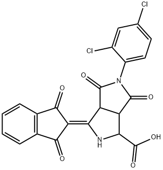 5-(2,4-DICHLOROPHENYL)-3-(1,3-DIOXO-1,3-DIHYDRO-2H-INDEN-2-YLIDEN)-4,6-DIOXOOCTAHYDROPYRROLO[3,4-C]PYRROLE-1-CARBOXYLIC ACID Struktur