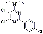 N4,N4-DIETHYL-5,6-DICHLORO-2-(4-CHLOROPHENYL)PYRIMIDIN-4-AMINE Struktur