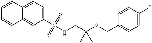 N-(2-[(4-FLUOROBENZYL)SULFANYL]-2-METHYLPROPYL)-2-NAPHTHALENESULFONAMIDE Struktur