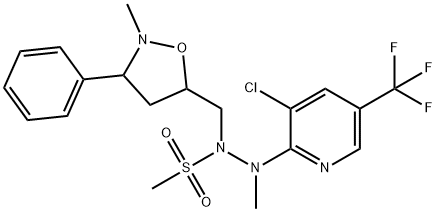 N'-[3-CHLORO-5-(TRIFLUOROMETHYL)-2-PYRIDINYL]-N'-METHYL-N-[(2-METHYL-3-PHENYLTETRAHYDRO-5-ISOXAZOLYL)METHYL]METHANESULFONOHYDRAZIDE Struktur