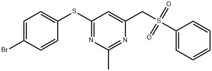 (6-[(4-BROMOPHENYL)SULFANYL]-2-METHYL-4-PYRIMIDINYL)METHYL PHENYL SULFONE Struktur