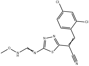 N-(5-[1-CYANO-2-(2,4-DICHLOROPHENYL)VINYL]-1,3,4-THIADIAZOL-2-YL)-N'-METHOXYIMINOFORMAMIDE Struktur