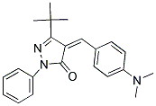 4-((4-(DIMETHYLAMINO)PHENYL)METHYLENE)-3-(TERT-BUTYL)-1-PHENYL-2-PYRAZOLIN-5-ONE Struktur