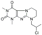 9-(2-CHLOROPROPYL)-1,3-DIMETHYL-1,2,3,4,6,7,8,9-OCTAHYDROPYRIMIDO[2,1-F]PURINE-2,4-DIONE Struktur