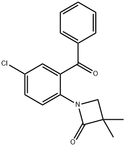 1-(2-BENZOYL-4-CHLOROPHENYL)-3,3-DIMETHYL-2-AZETANONE Struktur