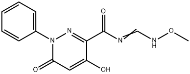 4-HYDROXY-N-[(METHOXYIMINO)METHYL]-6-OXO-1-PHENYL-1,6-DIHYDRO-3-PYRIDAZINECARBOXAMIDE Struktur