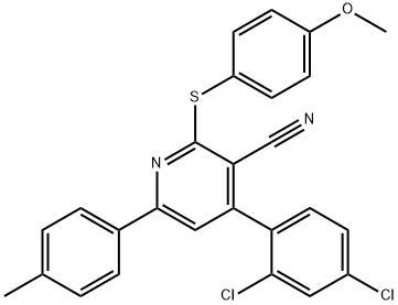 4-(2,4-DICHLOROPHENYL)-2-[(4-METHOXYPHENYL)SULFANYL]-6-(4-METHYLPHENYL)NICOTINONITRILE Struktur