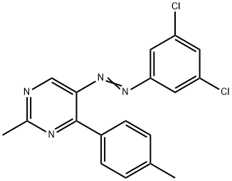 5-[2-(3,5-DICHLOROPHENYL)DIAZENYL]-2-METHYL-4-(4-METHYLPHENYL)PYRIMIDINE Struktur