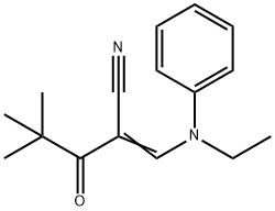 2-(2,2-DIMETHYLPROPANOYL)-3-(ETHYLPHENYLAMINO)PROP-2-ENENITRILE Struktur