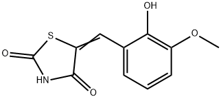 5-[(E)-(2-HYDROXY-3-METHOXYPHENYL)METHYLIDENE]-1,3-THIAZOLANE-2,4-DIONE Struktur