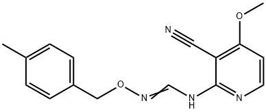 N-(3-CYANO-4-METHOXY-2-PYRIDINYL)-N'-[(4-METHYLBENZYL)OXY]IMINOFORMAMIDE Struktur