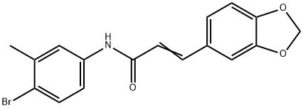 3-(1,3-BENZODIOXOL-5-YL)-N-(4-BROMO-3-METHYLPHENYL)ACRYLAMIDE Struktur