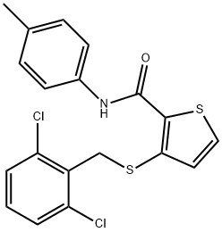 3-[(2,6-DICHLOROBENZYL)SULFANYL]-N-(4-METHYLPHENYL)-2-THIOPHENECARBOXAMIDE Struktur