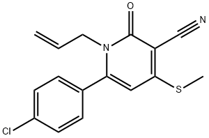 1-ALLYL-6-(4-CHLOROPHENYL)-4-(METHYLSULFANYL)-2-OXO-1,2-DIHYDRO-3-PYRIDINECARBONITRILE Struktur