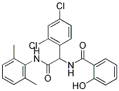 N-{1-(2,4-DICHLOROPHENYL)-2-[(2,6-DIMETHYLPHENYL)AMINO]-2-OXOETHYL}-2-HYDROXYBENZAMIDE Struktur