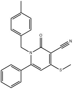 1-(4-METHYLBENZYL)-4-(METHYLSULFANYL)-2-OXO-6-PHENYL-1,2-DIHYDRO-3-PYRIDINECARBONITRILE Struktur