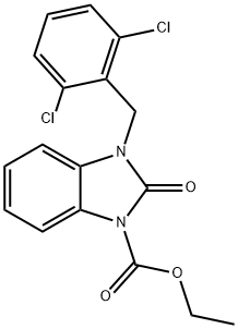 ETHYL 3-(2,6-DICHLOROBENZYL)-2-OXO-2,3-DIHYDRO-1H-1,3-BENZIMIDAZOLE-1-CARBOXYLATE Struktur