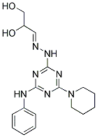 (1E)-2,3-DIHYDROXYPROPANAL (4-ANILINO-6-PIPERIDIN-1-YL-1,3,5-TRIAZIN-2-YL)HYDRAZONE Struktur