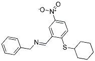 N-([2-(CYCLOHEXYLSULFANYL)-5-NITROPHENYL]METHYLENE)(PHENYL)METHANAMINE Struktur