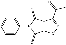 3-ACETYL-5-PHENYL-3AH-PYRROLO[3,4-D]ISOXAZOLE-4,6(5H,6AH)-DIONE Struktur