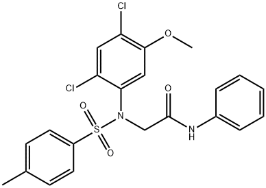 2-(2,4-DICHLORO-5-METHOXY[(4-METHYLPHENYL)SULFONYL]ANILINO)-N-PHENYLACETAMIDE Struktur