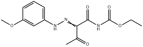 ETHYL N-(2-[2-(3-METHOXYPHENYL)HYDRAZONO]-3-OXOBUTANOYL)CARBAMATE Struktur