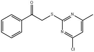 2-(4-CHLORO-6-METHYL-PYRIMIDIN-2-YLSULFANYL)-1-PHENYL-ETHANONE Struktur