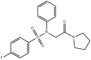 4-FLUORO-N-[2-OXO-2-(1-PYRROLIDINYL)ETHYL]-N-PHENYLBENZENESULFONAMIDE Struktur