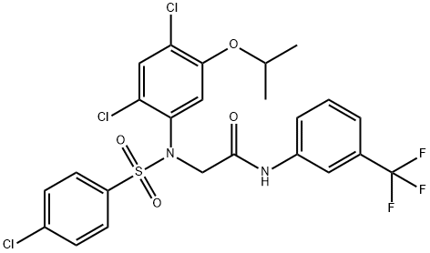 2-(N-(4-CHLOROPHENYLSULFONYL)-2,4-DICHLORO-5-ISOPROPOXYPHENYLAMINO)-N-(3-TRIFLUOROMETHYLPHENYL)ACETAMIDE Struktur