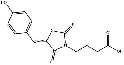 4-[(5Z)-5-(4-HYDROXYBENZYLIDENE)-4-OXO-2-THIOXO-1,3-THIAZOLIDIN-3-YL]BUTANOIC ACID Struktur