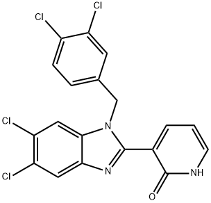 3-[5,6-DICHLORO-1-(3,4-DICHLOROBENZYL)-1H-1,3-BENZIMIDAZOL-2-YL]-2(1H)-PYRIDINONE Struktur