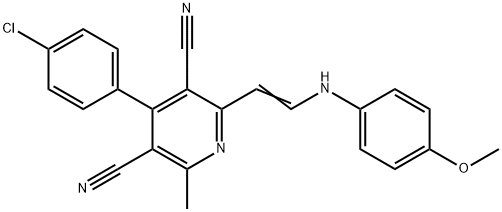 4-(4-CHLOROPHENYL)-2-[2-(4-METHOXYANILINO)VINYL]-6-METHYL-3,5-PYRIDINEDICARBONITRILE Struktur