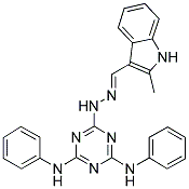 (E)-6-(2-((2-METHYL-1H-INDOL-3-YL)METHYLENE)HYDRAZINYL)-N2,N4-DIPHENYL-1,3,5-TRIAZINE-2,4-DIAMINE Struktur