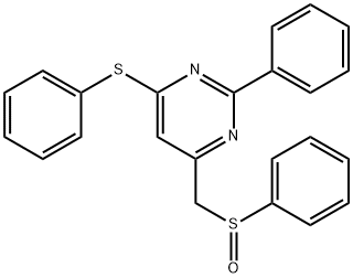 2-PHENYL-4-(PHENYLSULFANYL)-6-[(PHENYLSULFINYL)METHYL]PYRIMIDINE Struktur