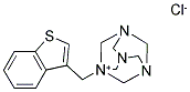 1-(BENZO[B]THIOPHEN-3-YLMETHYL)-3,5,7-TRIAZA-1-AZONIATRICYCLO[3.3.1.1(3,7)]DECANE CHLORIDE Struktur