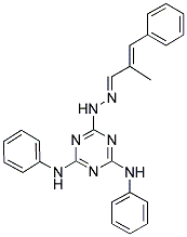 6-((E)-2-((E)-2-METHYL-3-PHENYLALLYLIDENE)HYDRAZINYL)-N2,N4-DIPHENYL-1,3,5-TRIAZINE-2,4-DIAMINE Struktur