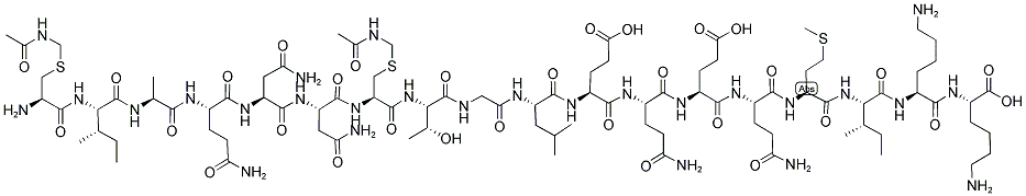 CYS(ACM)-ILE-ALA-GLN-ASN-ASN-CYS(ACM)-THR-GLY-LEU-GLU-GLN-GLU-GLN-MET-ILE-LYS-LYS Struktur