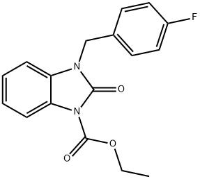 ETHYL 3-(4-FLUOROBENZYL)-2-OXO-2,3-DIHYDRO-1H-1,3-BENZIMIDAZOLE-1-CARBOXYLATE Struktur