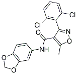 N-BENZO[3,4-D]1,3-DIOXOLEN-5-YL(3-(2,6-DICHLOROPHENYL)-5-METHYLISOXAZOL-4-YL)FORMAMIDE Struktur