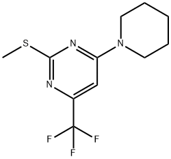 2-(METHYLSULFANYL)-4-PIPERIDINO-6-(TRIFLUOROMETHYL)PYRIMIDINE Struktur