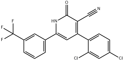 4-(2,4-DICHLOROPHENYL)-2-HYDROXY-6-[3-(TRIFLUOROMETHYL)PHENYL]NICOTINONITRILE Struktur