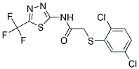 2-[(2,5-DICHLOROPHENYL)SULFANYL]-N-[5-(TRIFLUOROMETHYL)-1,3,4-THIADIAZOL-2-YL]ACETAMIDE Struktur