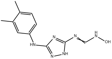 N-[5-(3,4-DIMETHYLANILINO)-1H-1,2,4-TRIAZOL-3-YL]-N'-HYDROXYIMINOFORMAMIDE Structure