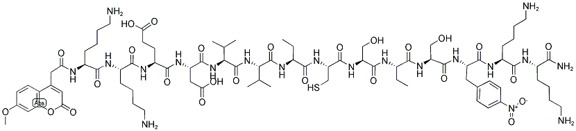 MCA-LYS-LYS-GLU-ASP-VAL-VAL-ABU-CYS-SER-ABU-SER-P-NITRO-PHE-LYS-LYS-NH2 Struktur